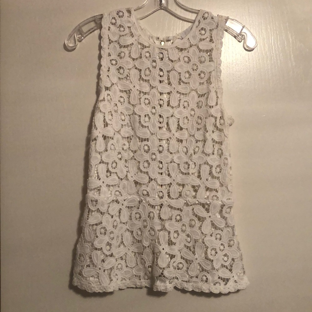 Intermix lace tank